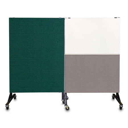 United Visual Products Enclosed Corkboard, 3 Door, 96"x48", 4" Fra UV3427-WHITE-COBACC